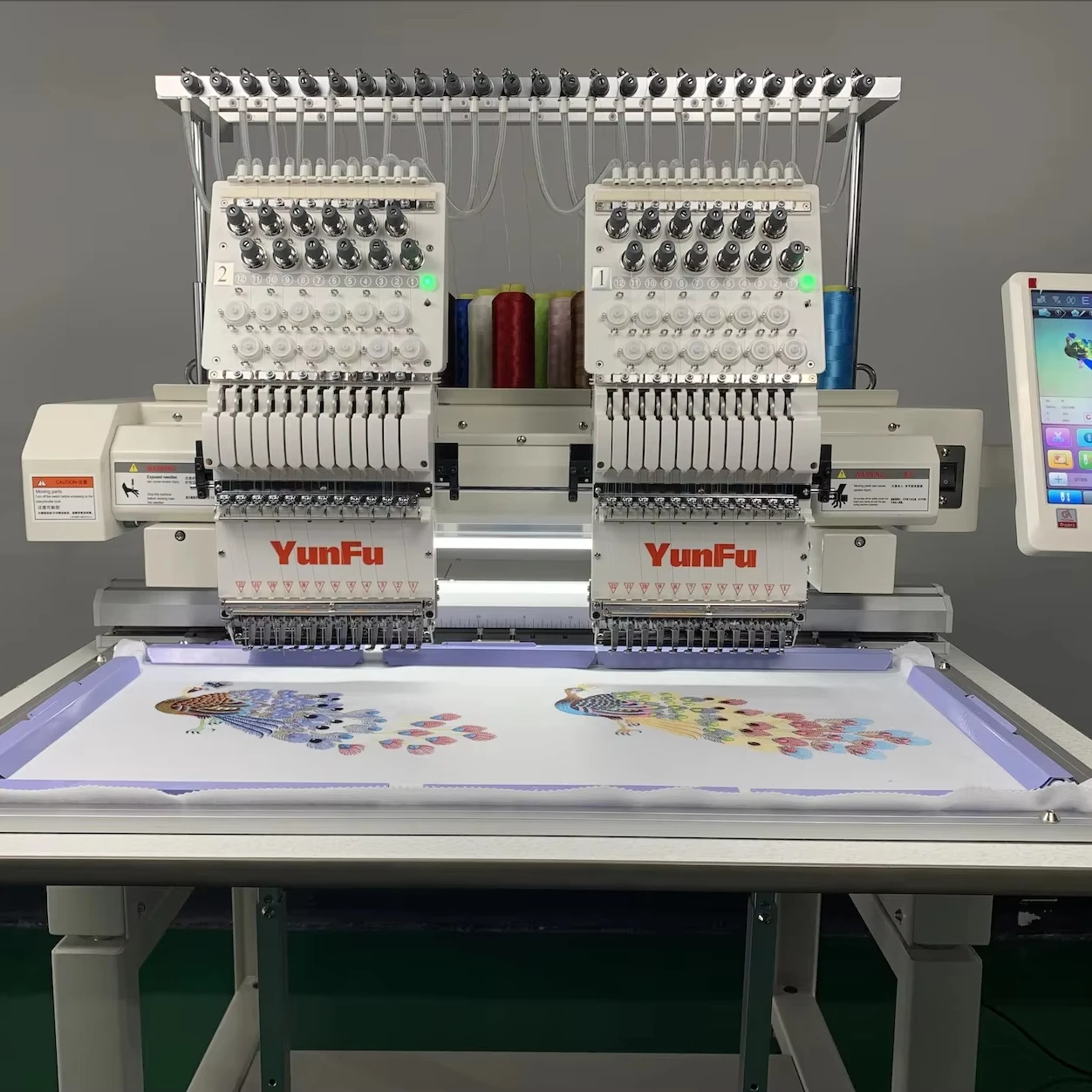 DDP to all countries 2 head 12/15 Needles 1200 RPM 360*320mm work area Embroidery Machine for cap,computer  embroidery Machine