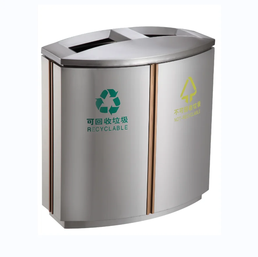 Stainless Steel Recycling Waste Bin for Shopping Mall