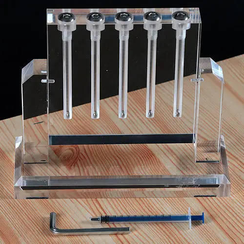 custom car oil comparison display stand Acrylic Transmission Oil Viscometer Demonstration Stand