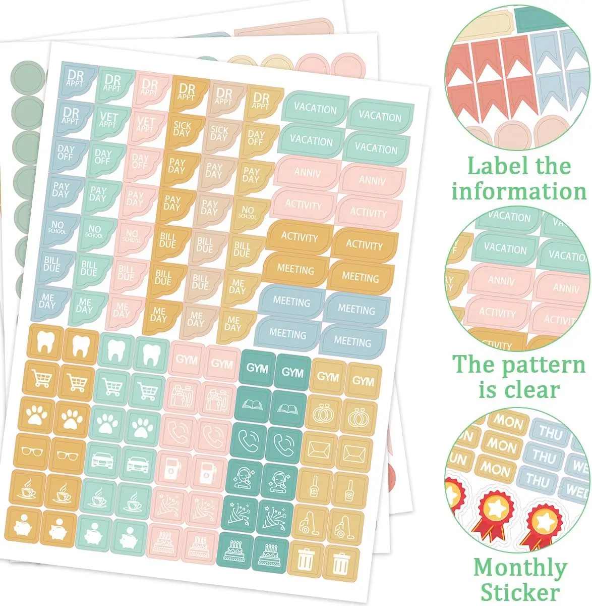 College Stickers And School Stickers for Student Planner Teacher Planner Stickers Essentials and Planner Accessories