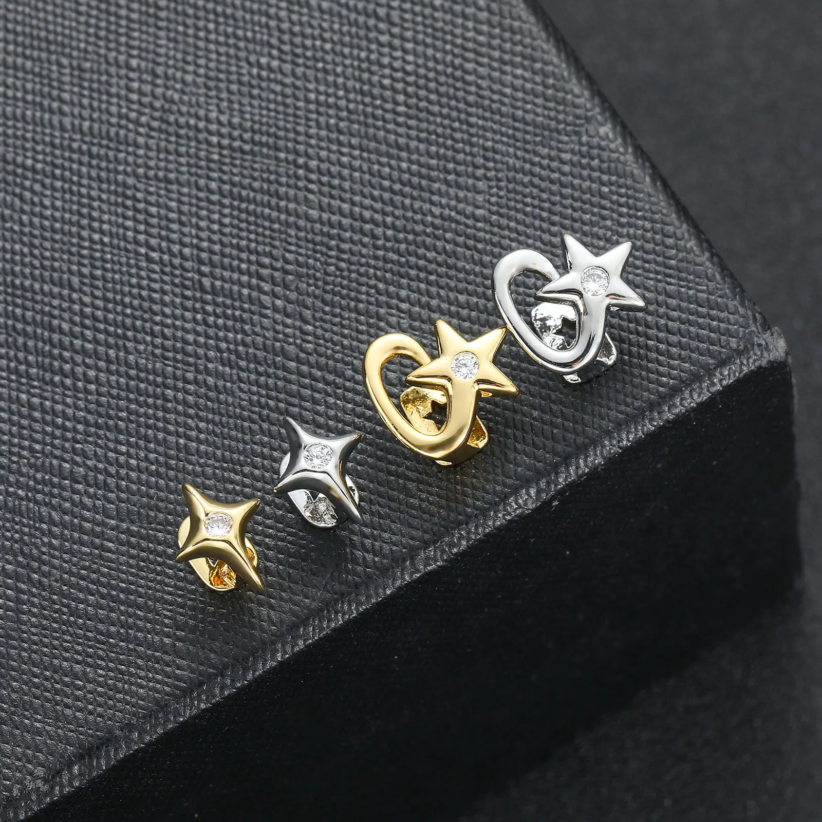 2024 Fashion Body Jewelry Hip Hop Grillz Diamond Teeth High Quality 14K Gold Plated Five-pointed star Grills Teeth Wholesale