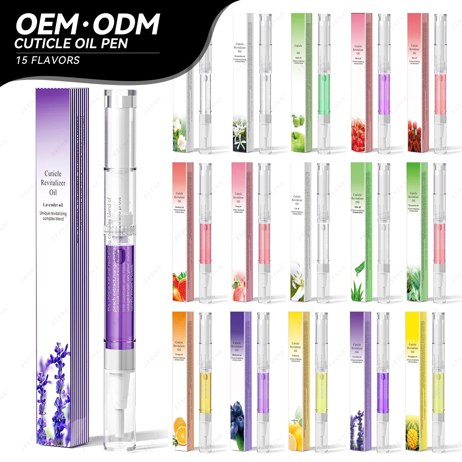 JTING Low moq custom 15 flavors Natural nutrition Nail cuticle oil pen free design cuticle oil tubes OEM private label logo