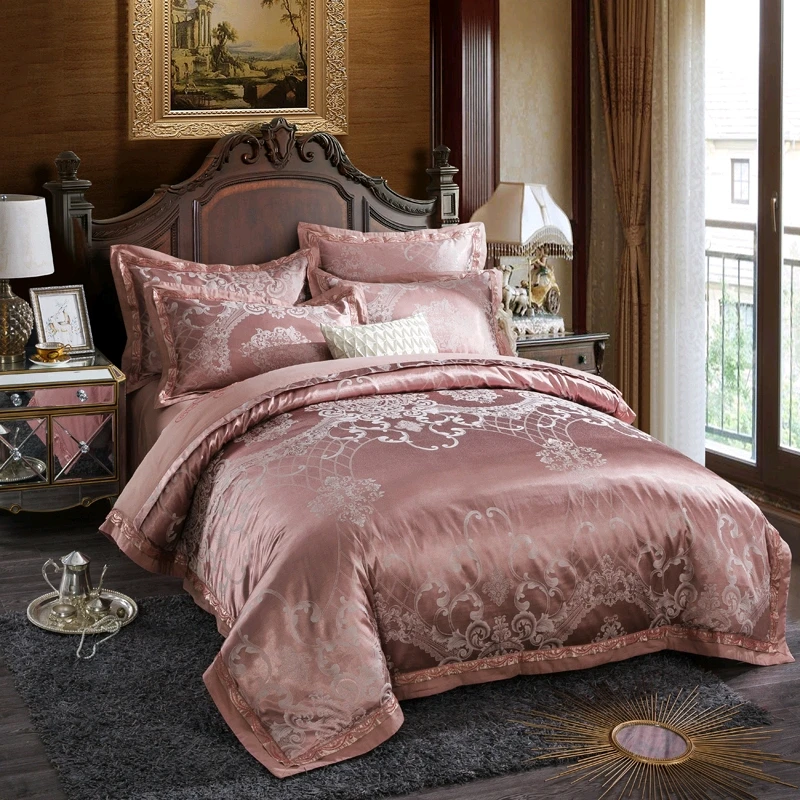  Jacquard Design All Season Down Alternative luxury silk comforter sets bedding