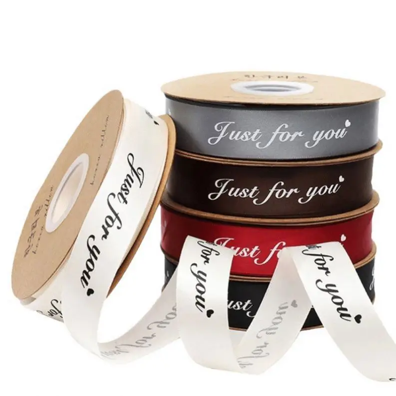 Индивидуальная серая блестящая 3D фольга печать логотипа на полиэфирной корсажной ленте для подарочной упаковки