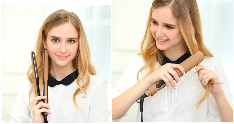 Professional Quick Heating LCD Display Curling Iron Hair Straightener Titanium Planchas De Cabello Flat Iron Hair Straightener