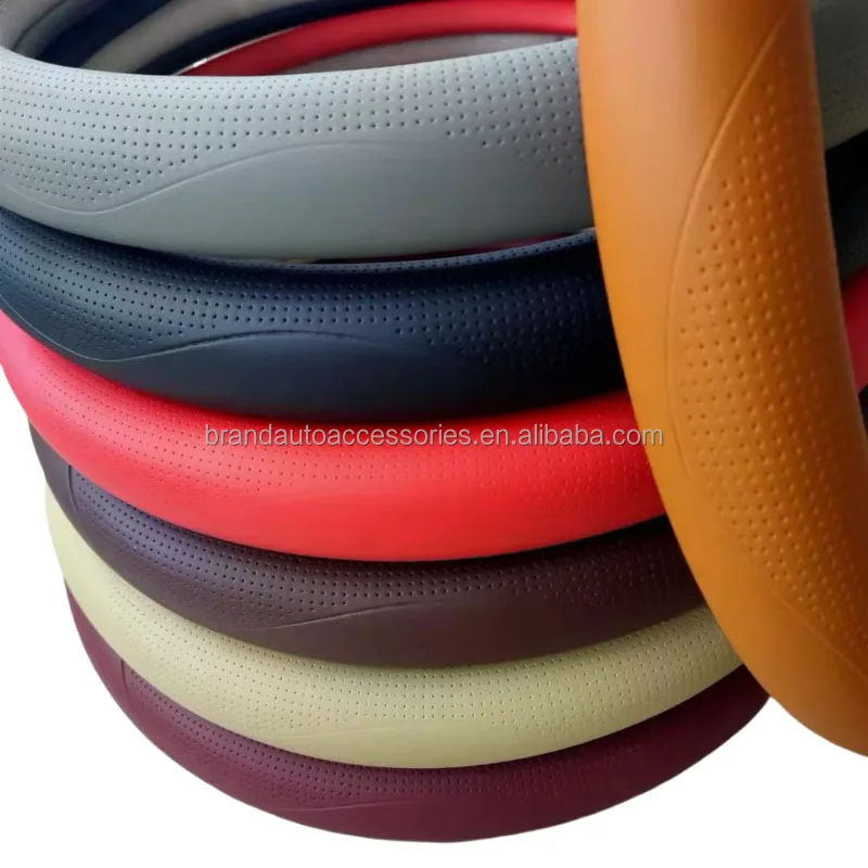 Factory Supply Directly PU PVC leather heated car steering wheel cover