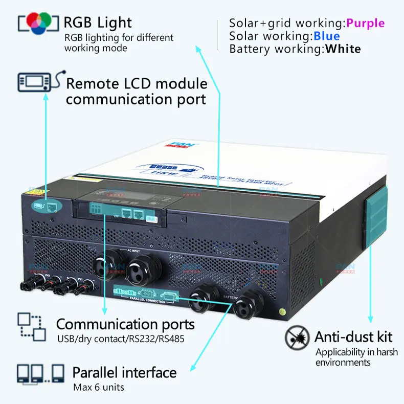 Hot Sell Off Grid Solar Hybrid Inverter 10kw 11kw/48v With Parallel Working