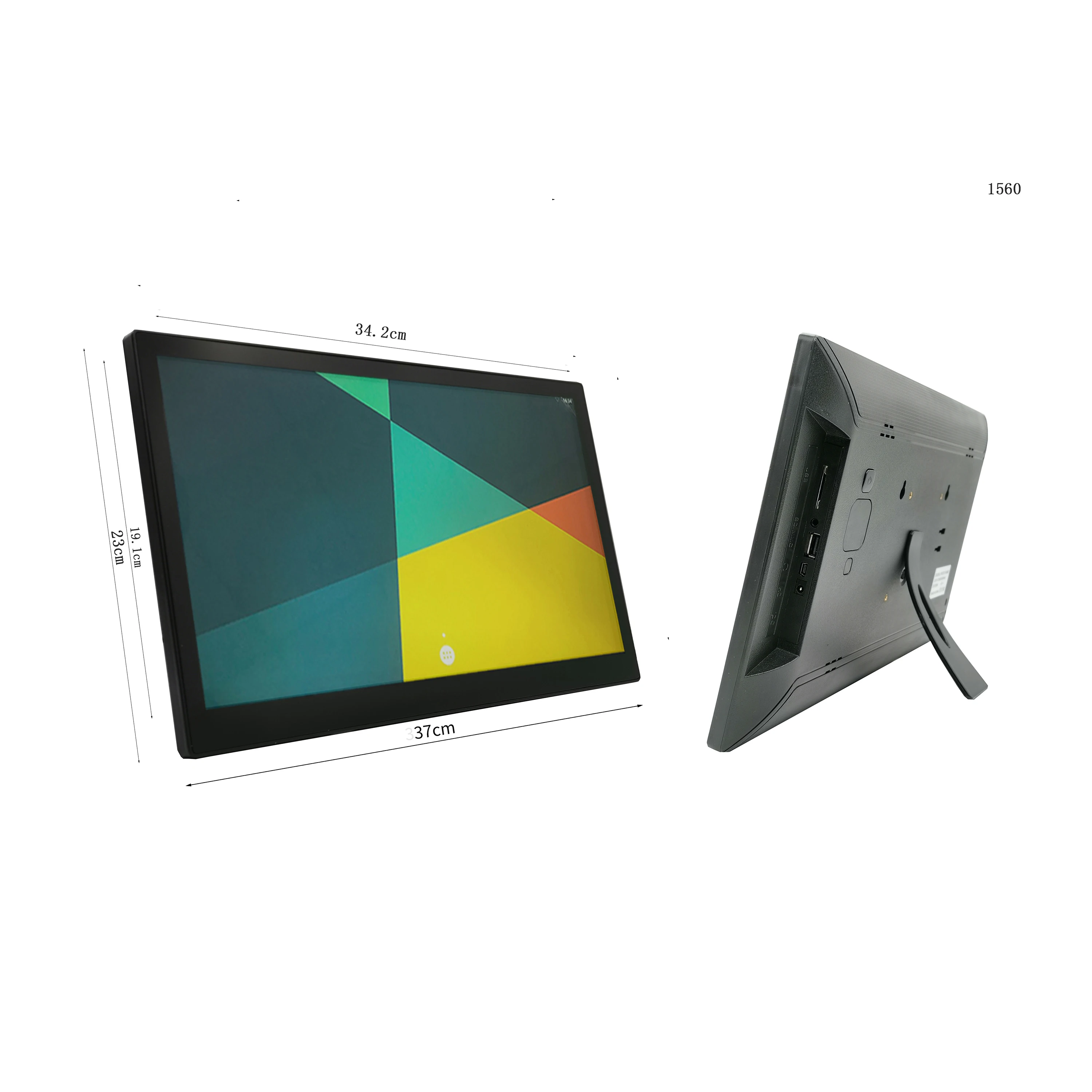 Android touch screen free download install app advertising display 15.6 inch tablet