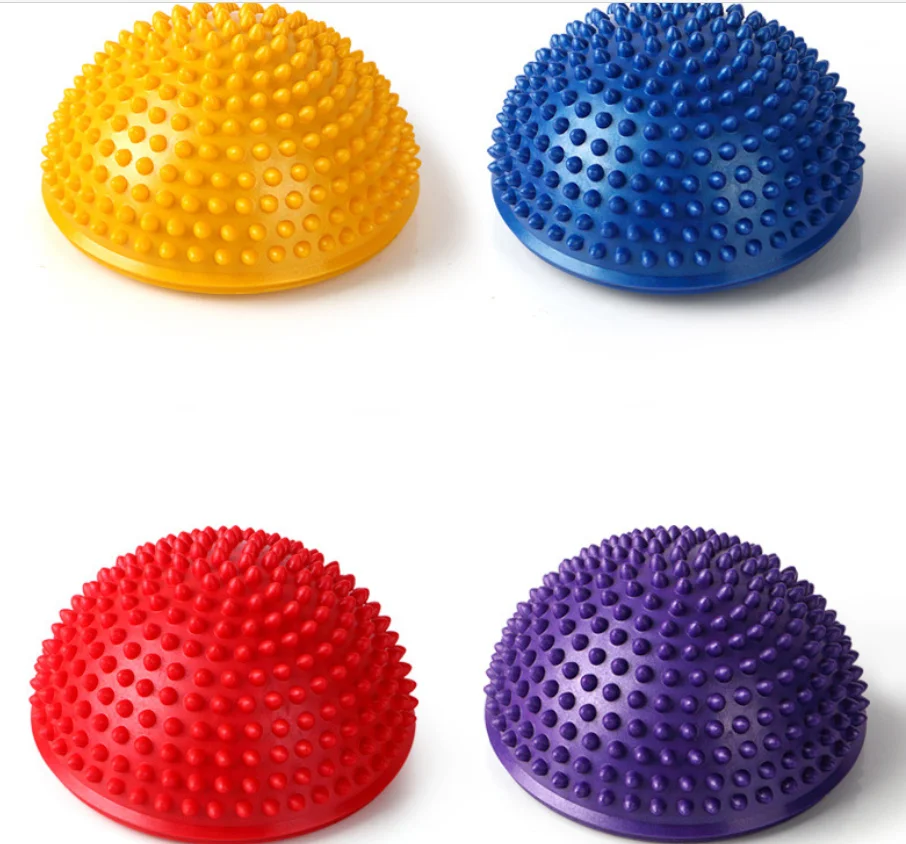 Balance Hedgehog Pods Spiky Foot Massage Half Ball Trainer Set with Hand Pump Multiple Colors