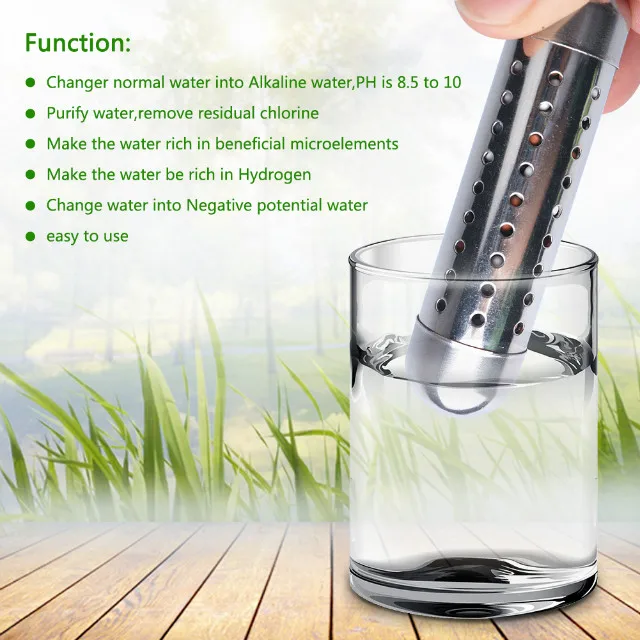 Alkaline Water Stick PH Hydrogen Negative ION Ionizer Minerals Wand Health Water Purifier Filter Treatment
