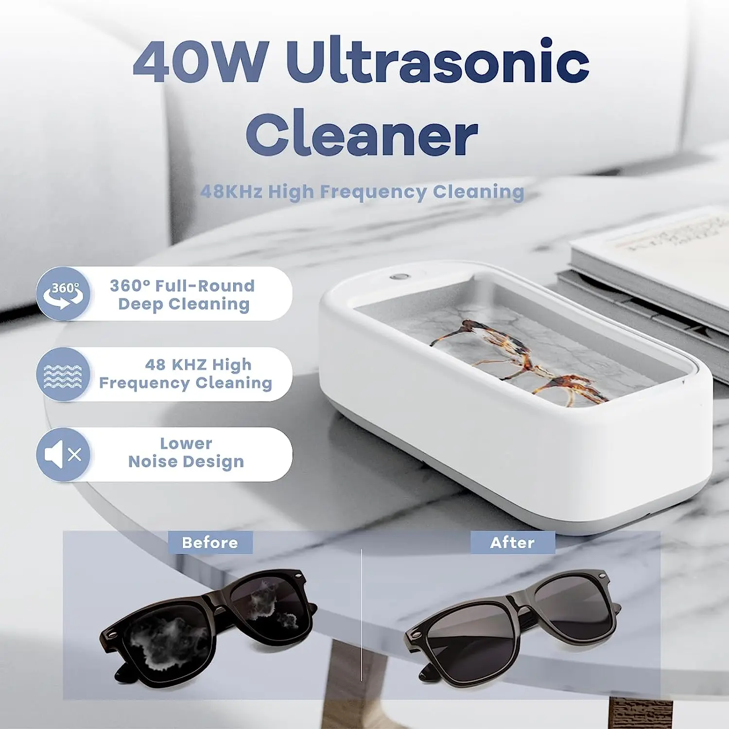 Mechanical water jet portable jewelry contact lenses glasses watches ultrasonic cleaner for home use