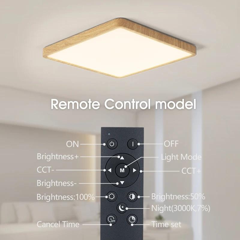 Hot selling smart square ceiling lighting 2.4G remote control dimmable 36W smart LED ceiling lamp for bedroom and living room