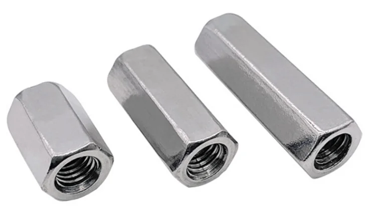 DIN6334 Internal Thread Long Hex Sleeve Barrel Nut Titanium Gr2 Hex Coupling Nut