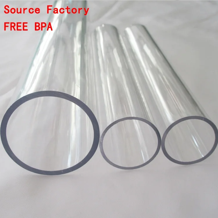 Clear hard plastic pipe cylinder tube