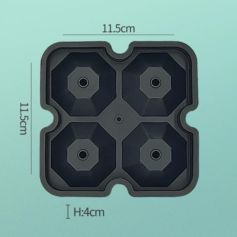 2022 Custom BHD Wholesale Custom Reusable Square Ice Molds Sphere Whiskey Round Ball Silicone Ice Cube Tray with Lid