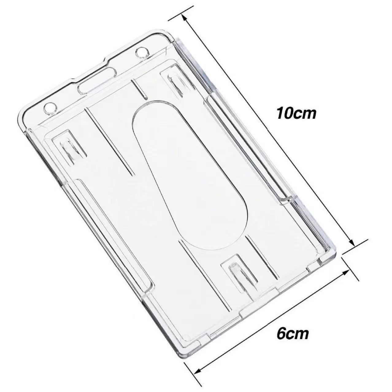 Office Dual credit card holder protector cover ID card case double sided hard plastic portable work card holder