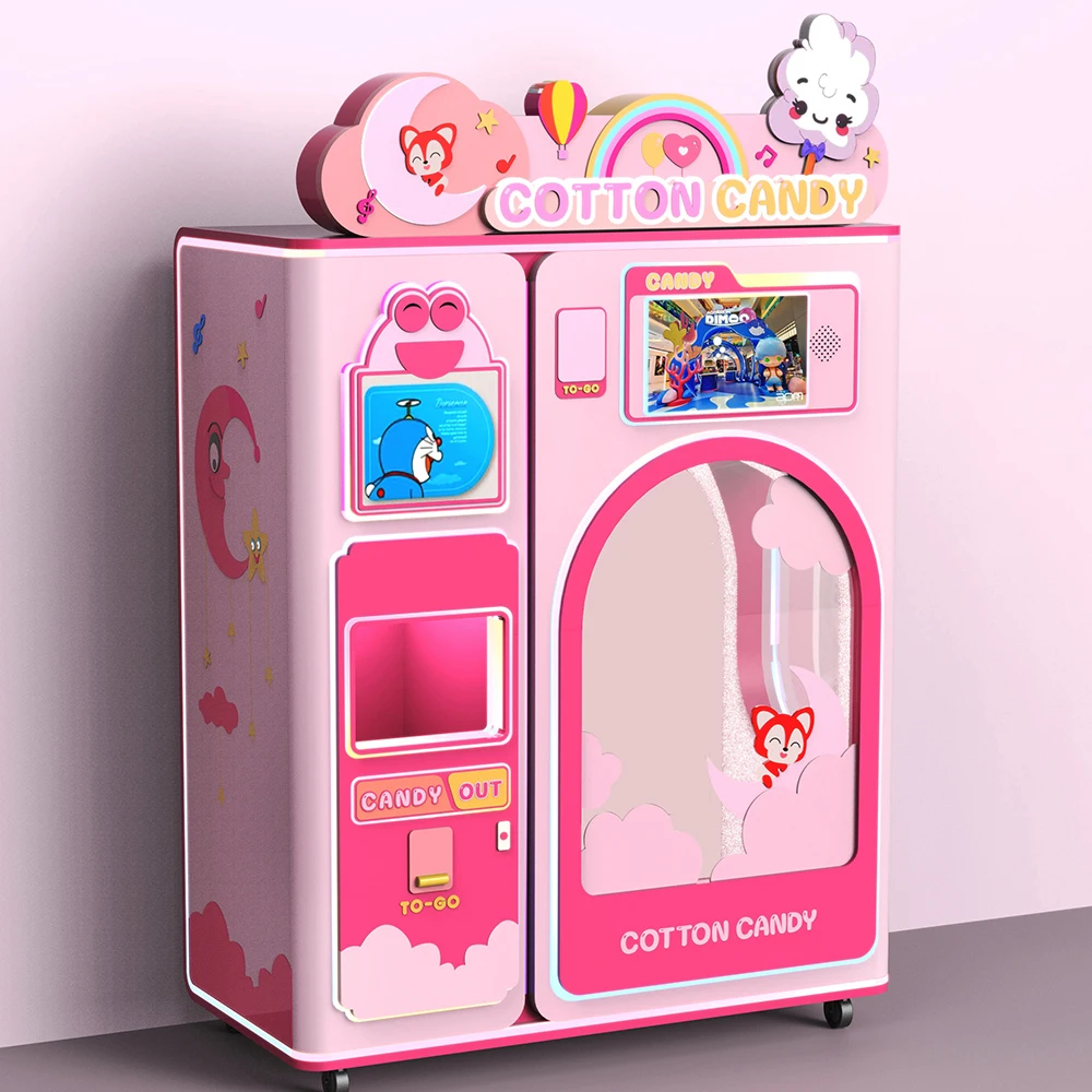 Automatic Candy Floss Vending Machine Coton Candy Machine Candy Dispenser Machine