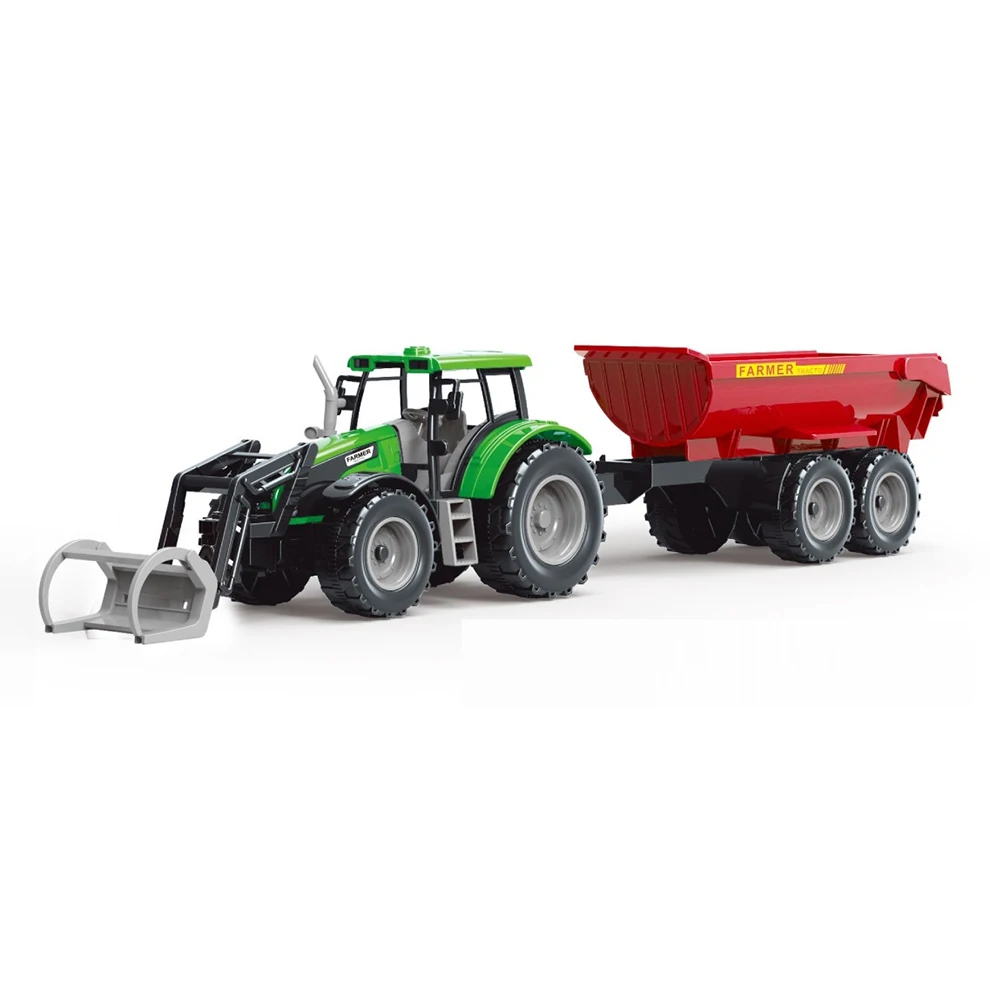 China Cheap Friction Car Toy 1/32 Scale Micro Farm Tractor With Loader