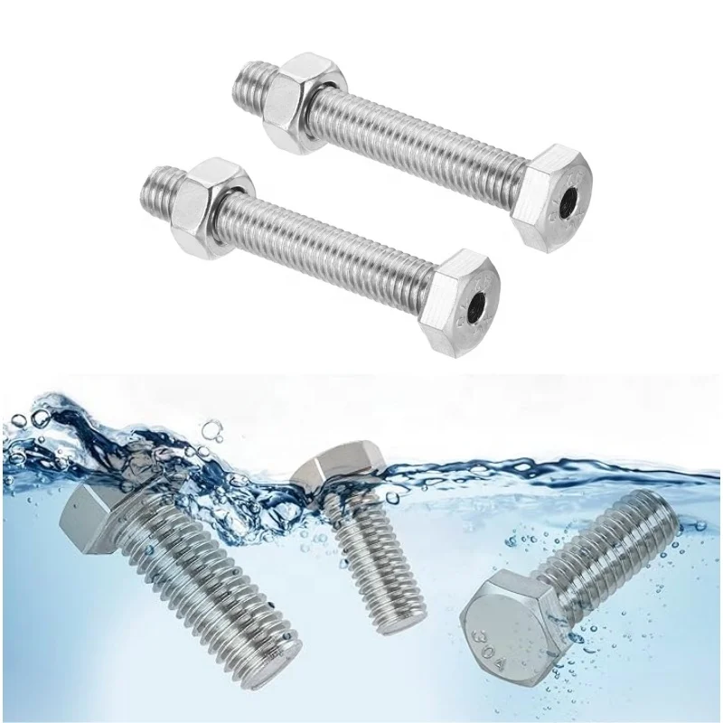 High Quality Stainless Steel Hollow External Hex Bolt Cylindrical Lamp Threading Socket Screws Through Hole Bolt
