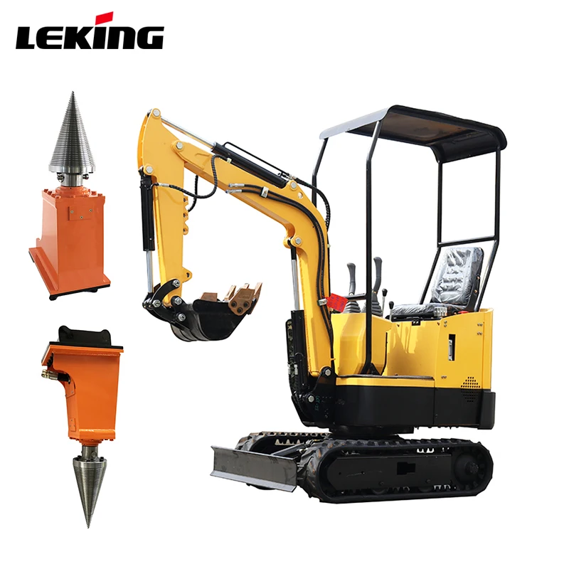 Hydraulic Firewood Processor Crawler Excavator Cone Wood Splitter