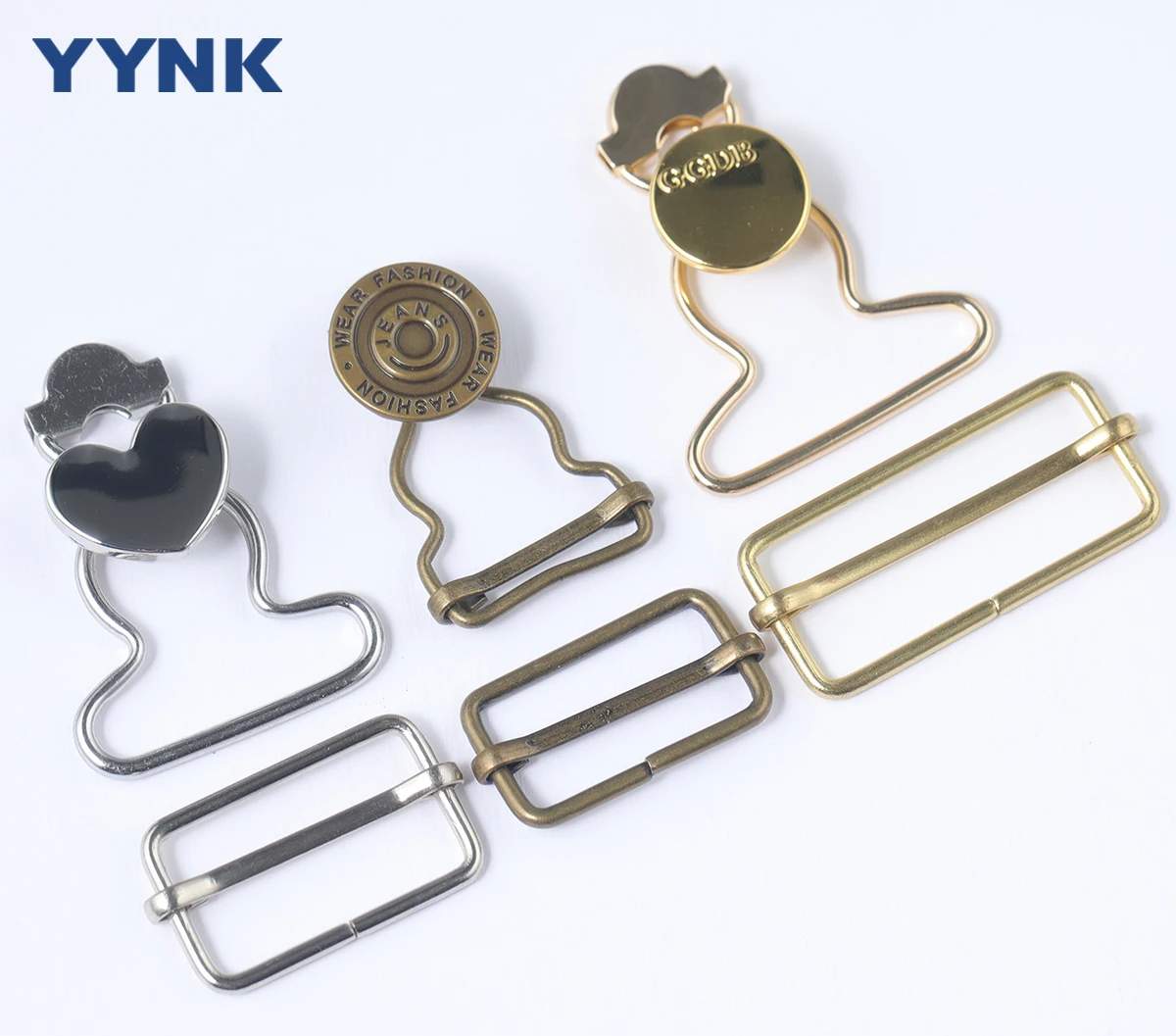 Manufacturer Wholesale 30MM Metal Gourd Buckles Custom Shape Brass Suspender Buckle for Denim Pants Overalls Bags