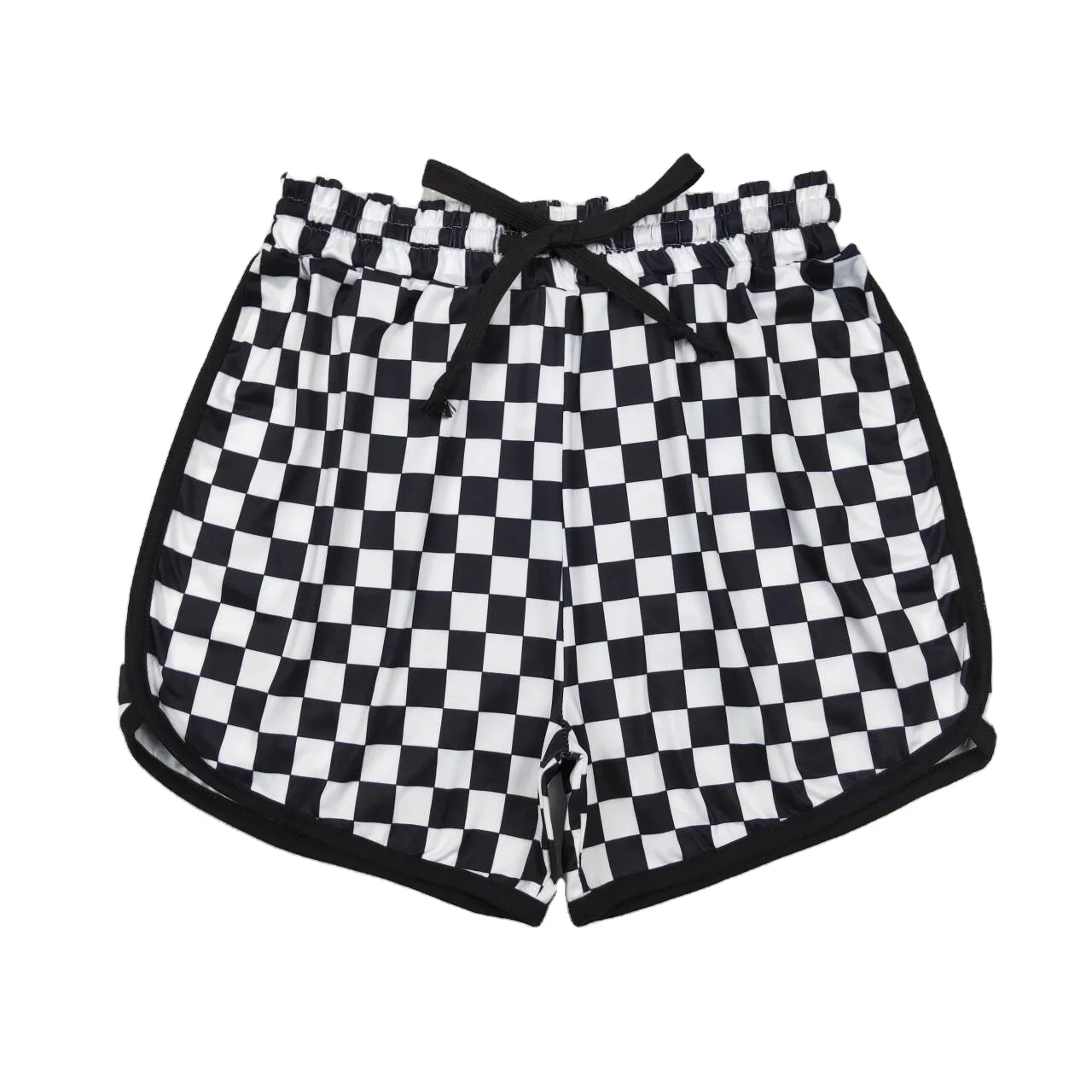 Adult shorts breathable black plaid print cotton wholesale adult women shorts boutique low price ready to ship no moq