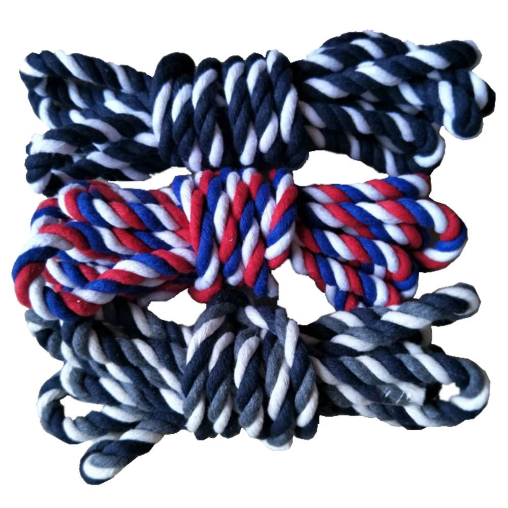 Different colors poly cotton twisted round rope 8mm thick shoe laces
