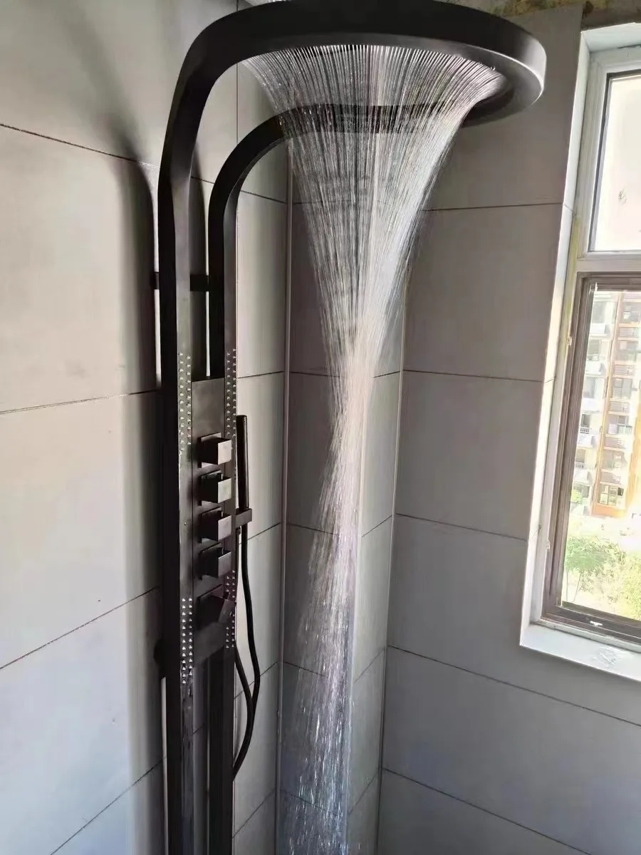 Tiktok Trend Rainfall  Piano Key Hot and Cold Sprinkler Massage Shower Sets System Panel