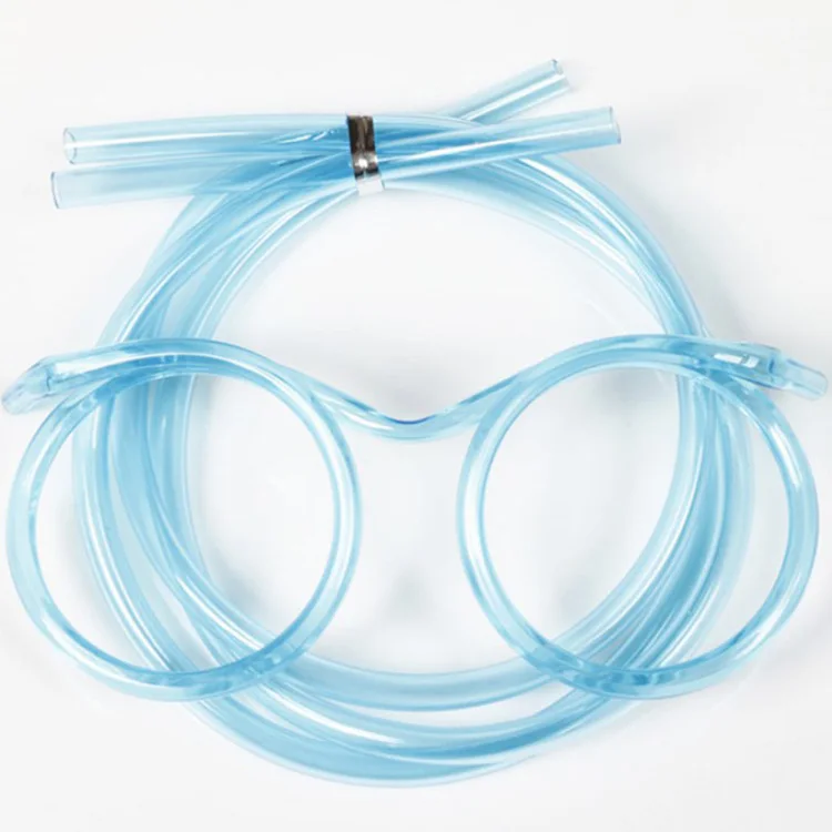 Reusable Fun Kids Party Creative party plastic straws high transparency glasses shaped drinking straws