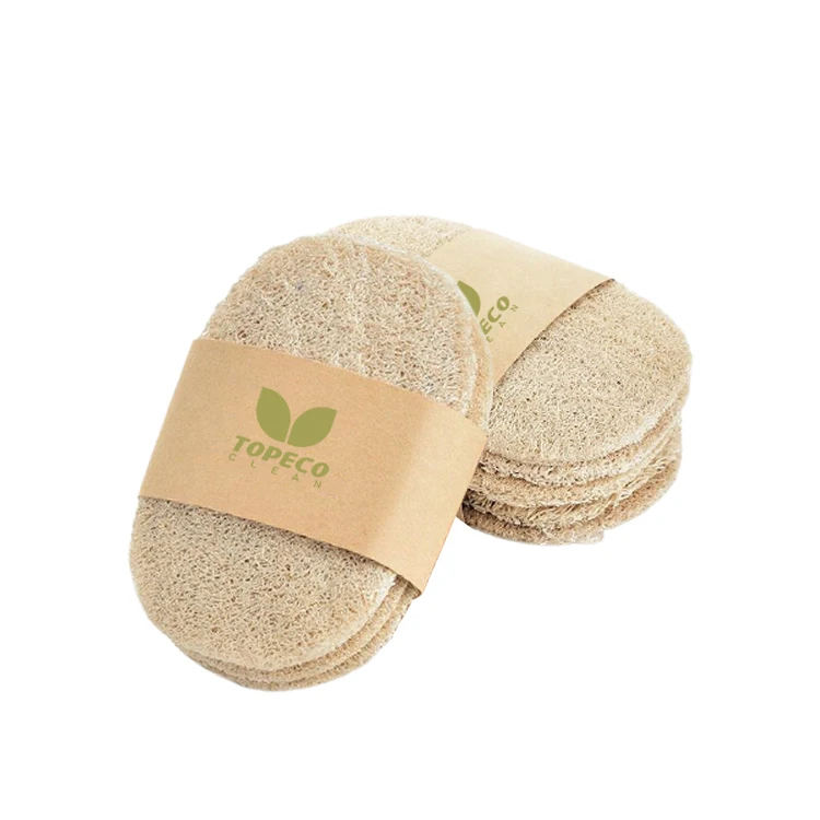 Губка Topeco Loofah биоразлагаемая для посуды кухонная Экологически чистая губка эффективно удаляет масляное пятно натуральная люфа