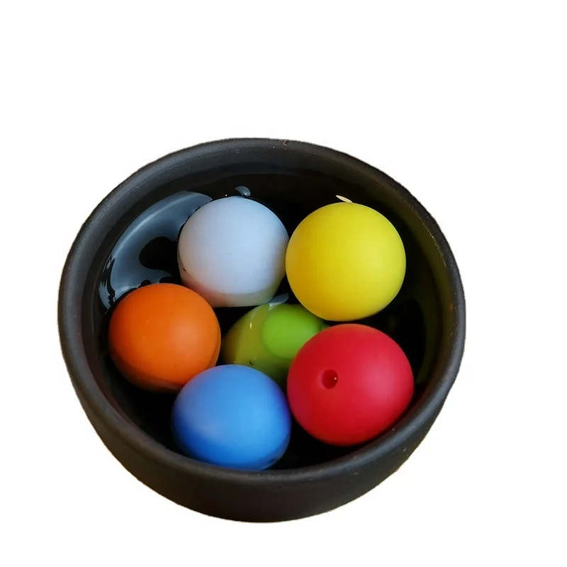 137 Color Stock 6mm 9mm 12mm  15mm 19mm 100pcs Factory Price Wholesales Jewelry BPA Free Baby Chew Soft  Silicone Teething Beads