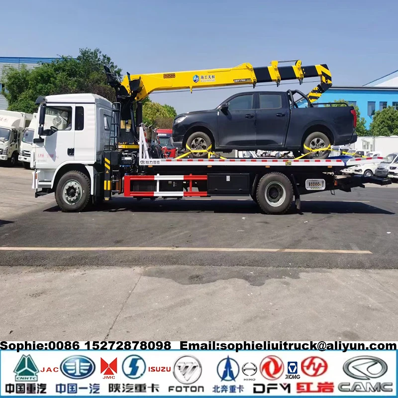Manufacturer FAW 4x2 Wrecker Platform Truck Wrecker With Crane Traffic Accident Bad Car Carrier Road Rescue Vehicle