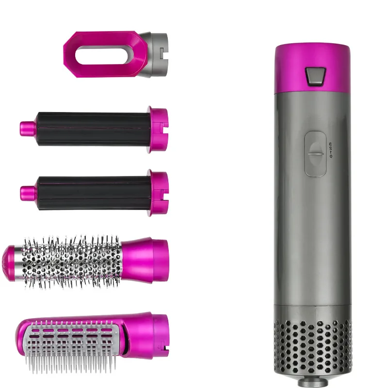 5 in 1 Air Hair Styling Tools Wrap 110000 RPM Ionic Hair Dryer Curlers, Round Blow Dryer Brush, Hair Straightener Brush,Nozzle