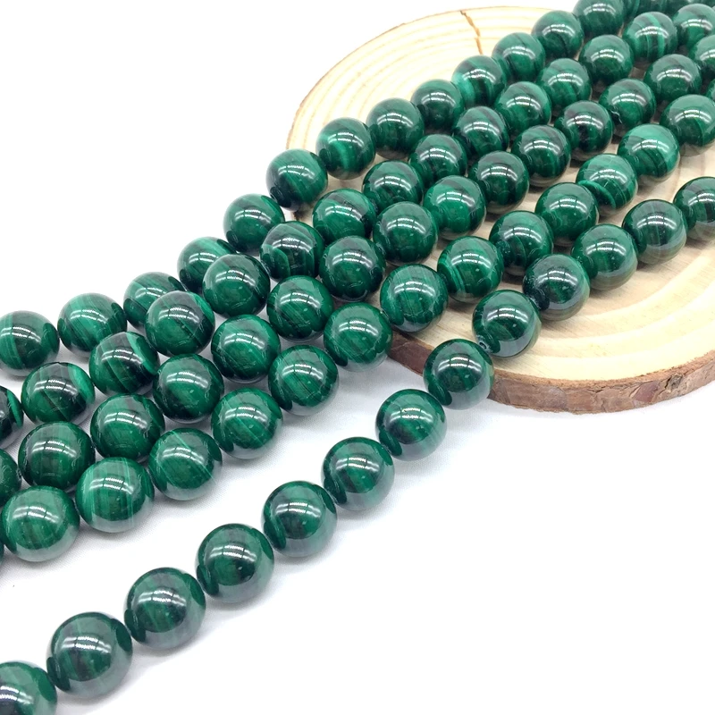 Natural Stone Beads Loose Bead String Round Perle Gemstone Malachite For Jewelry Making Supplies