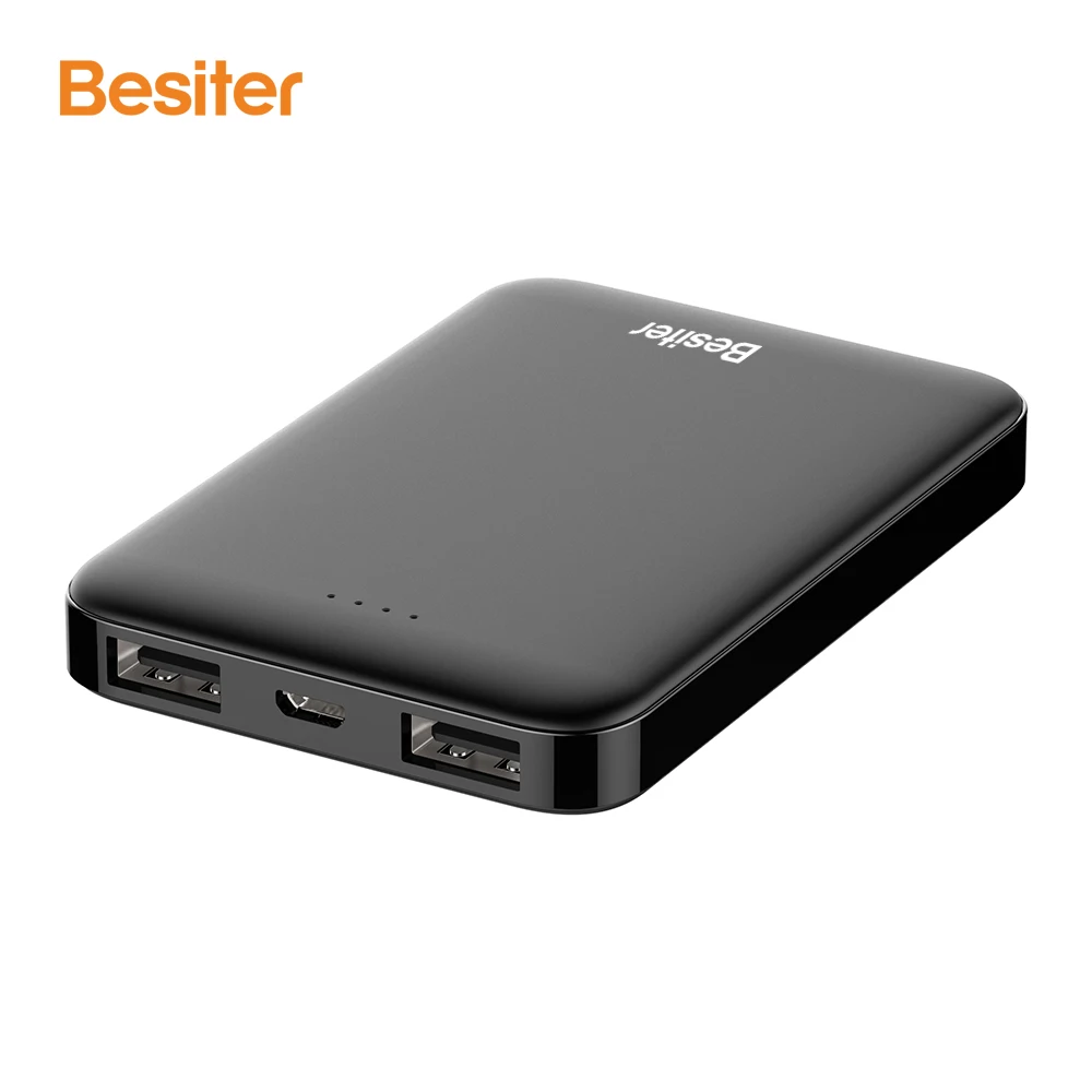 Mini Power Bank 5000Mah Portable Battery double USB Powerbank 5000 Mah credit card size Battery mobile power banks