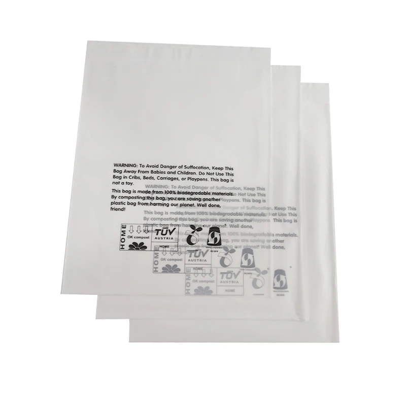 Compostable clear transparent plastic biodegradable self adhesive courier poly bags for food packaging