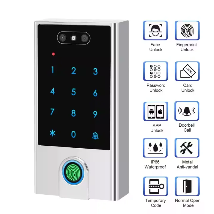 Secukey VF5 Smart Tuya Wifi biometric attendance access control em+mifare card facial recognition door access control system