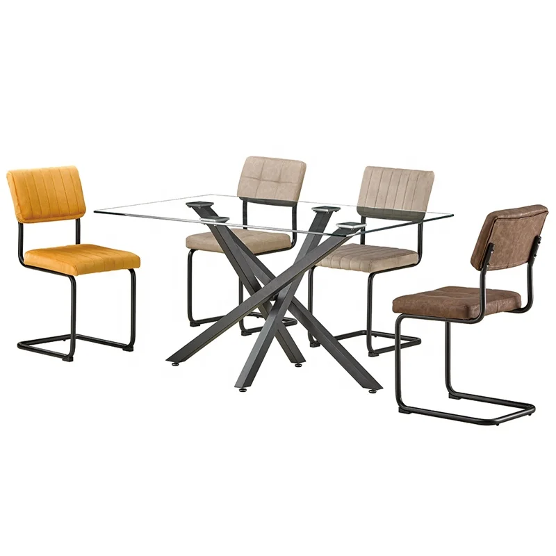 Обеденный набор, обеденный стул, обеденный стол из закаленного стекла для ресторана