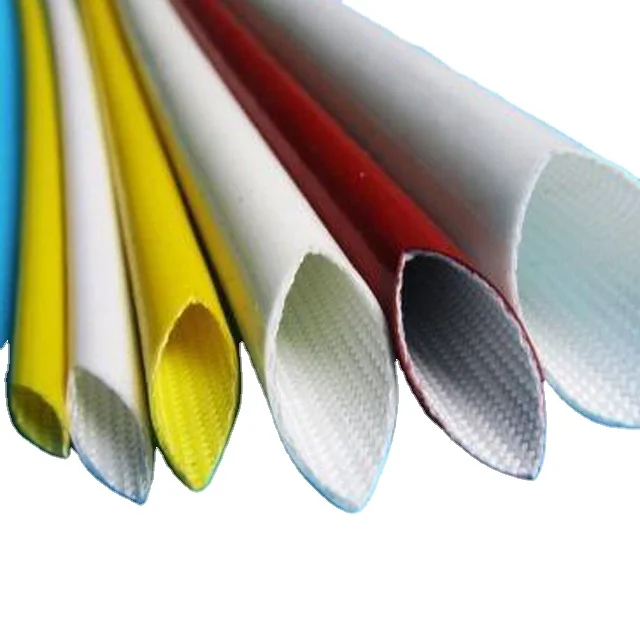 Insulation Glass Fiber Sleeving Silicone Fiberglass Pyrojacket Fire Sleeve Withstand Voltage Plastic Fiberglass Braided Tube
