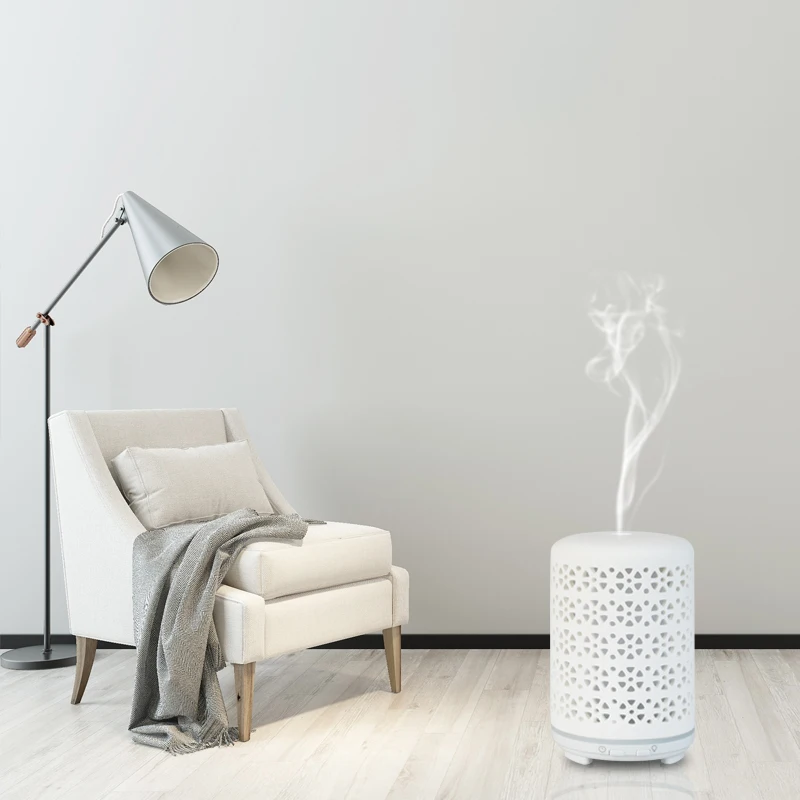 China Manufacture Factory 100ml Ceramic Mist Maker Air Humidifier Machine Essential Oil Ultrasonic Aroma Diffuser