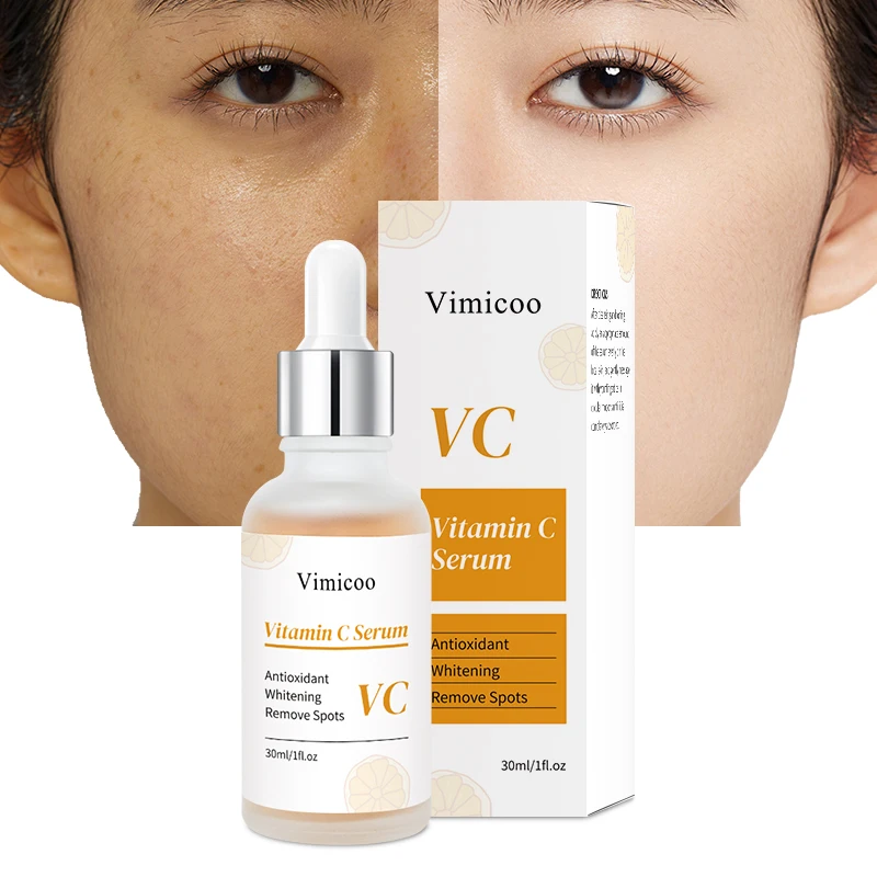 Private Label Facial Care Skin Dark Spot Removal Lightening VC Vitamin C Serum For Face With Hyaluronic Acid