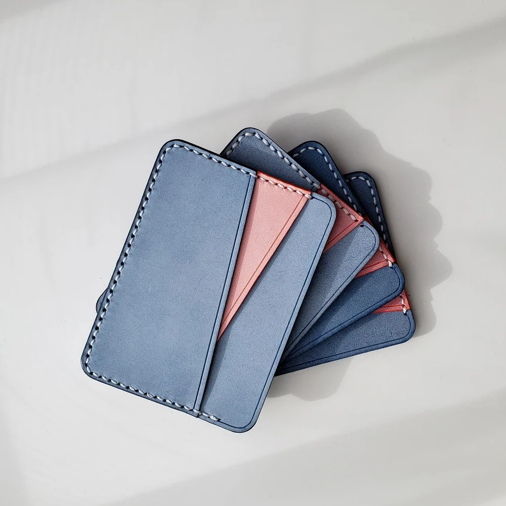 Mini Leather Card Holder Wallet RFID Blocking ID Card Holder Ultra Slim Credit Card Holder