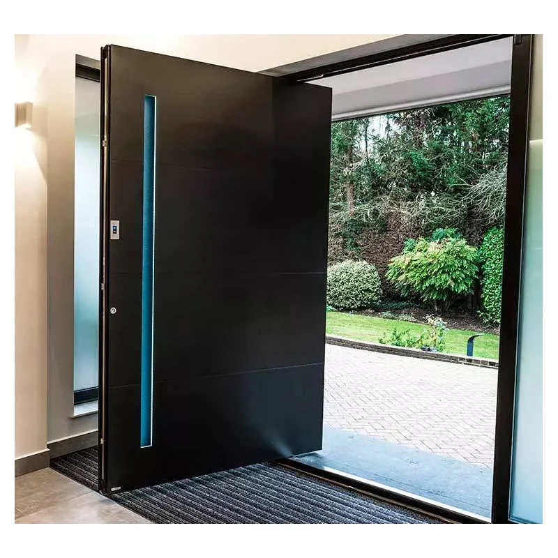 Hihaus new steel and wooden heavy duty large pivot modern entrance entry door