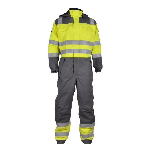 fire resistant fr workwear fireproof winter coverall overalls with reflective tapes