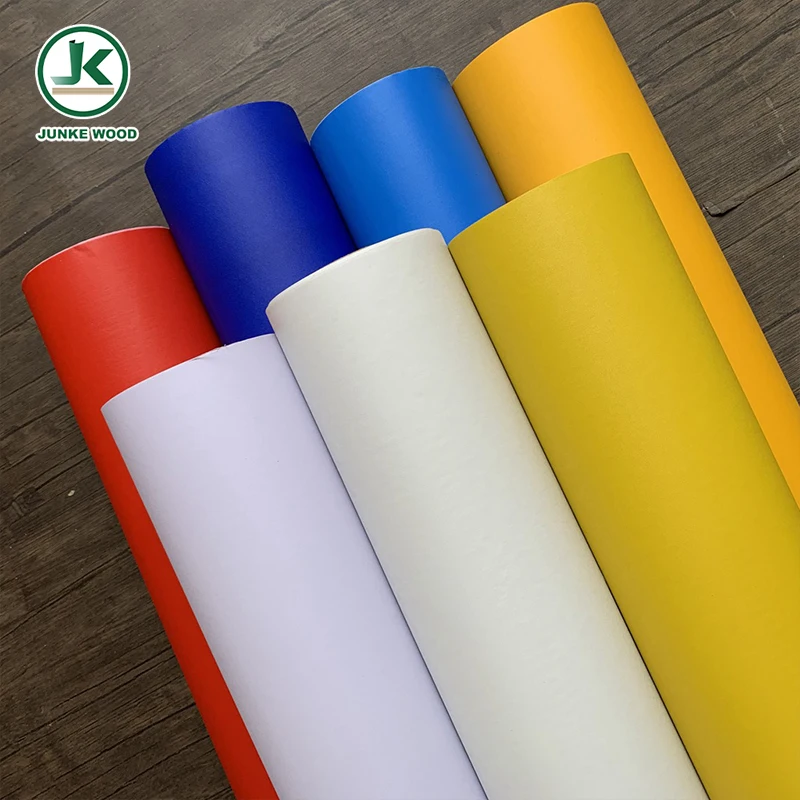 Pvc Decorative Foil Wood Grain And Solid Color Laminating Veneer Vacuum Press Film