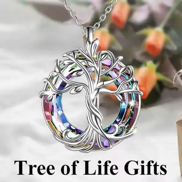 Wholesale colorful Tree of Life pendant personalized simple hollow out tree of Life Necklace