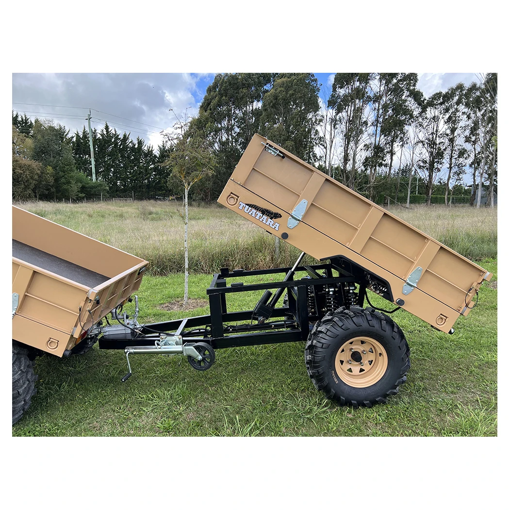Utility Pull Farm Vehicle Long  Trailer Atv With Inertia Brakes And Electric Hoist