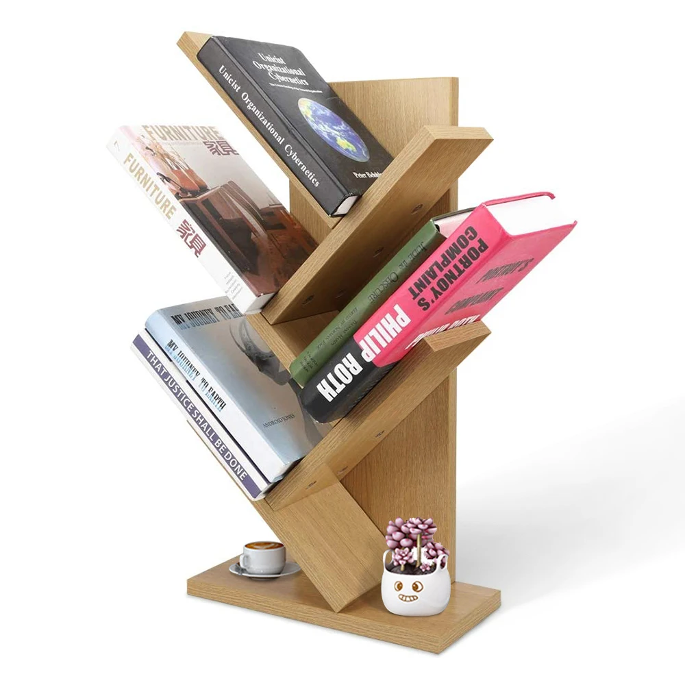 Commercial Furniture wholesale modern design bookshelves wooden tree shape book shelf school library book display shelf