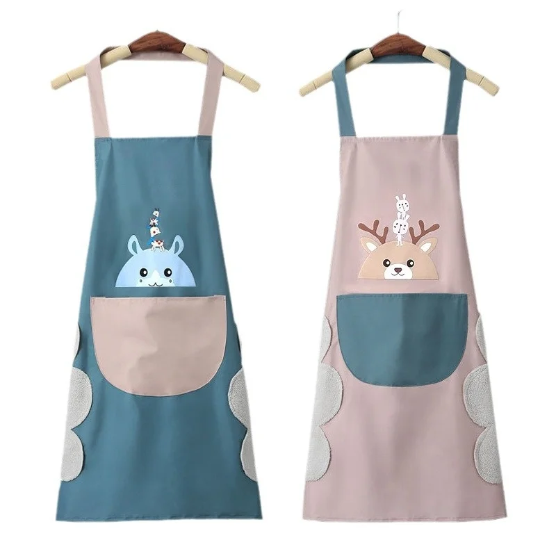 Kitchen Salon PVC Halter Apron Waterproof Thickened Oil-Proof Work Clothes Factory Batch Hit Style Adult Home Summer Cleaning