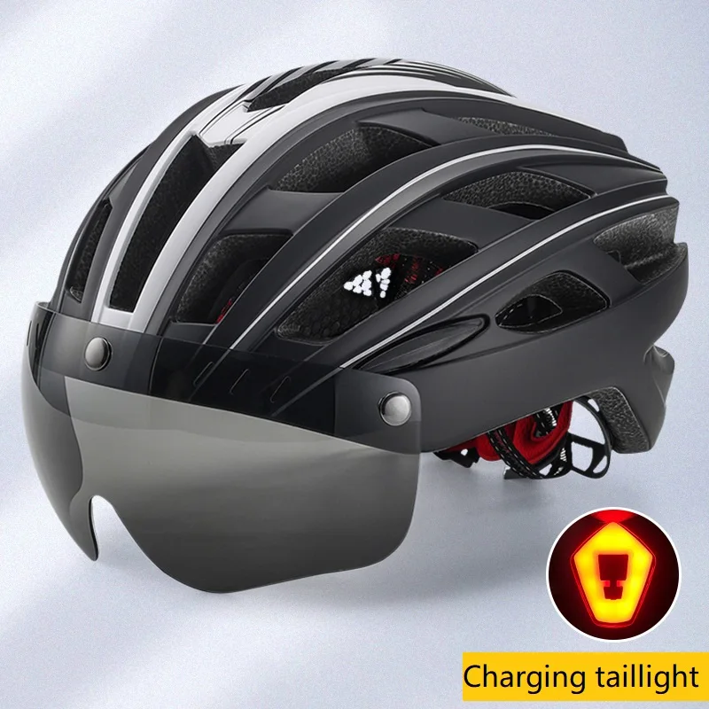 Cross-border new adult bicycle helmet men with lights outdoor sports leisure road bike riding helmet wholesale